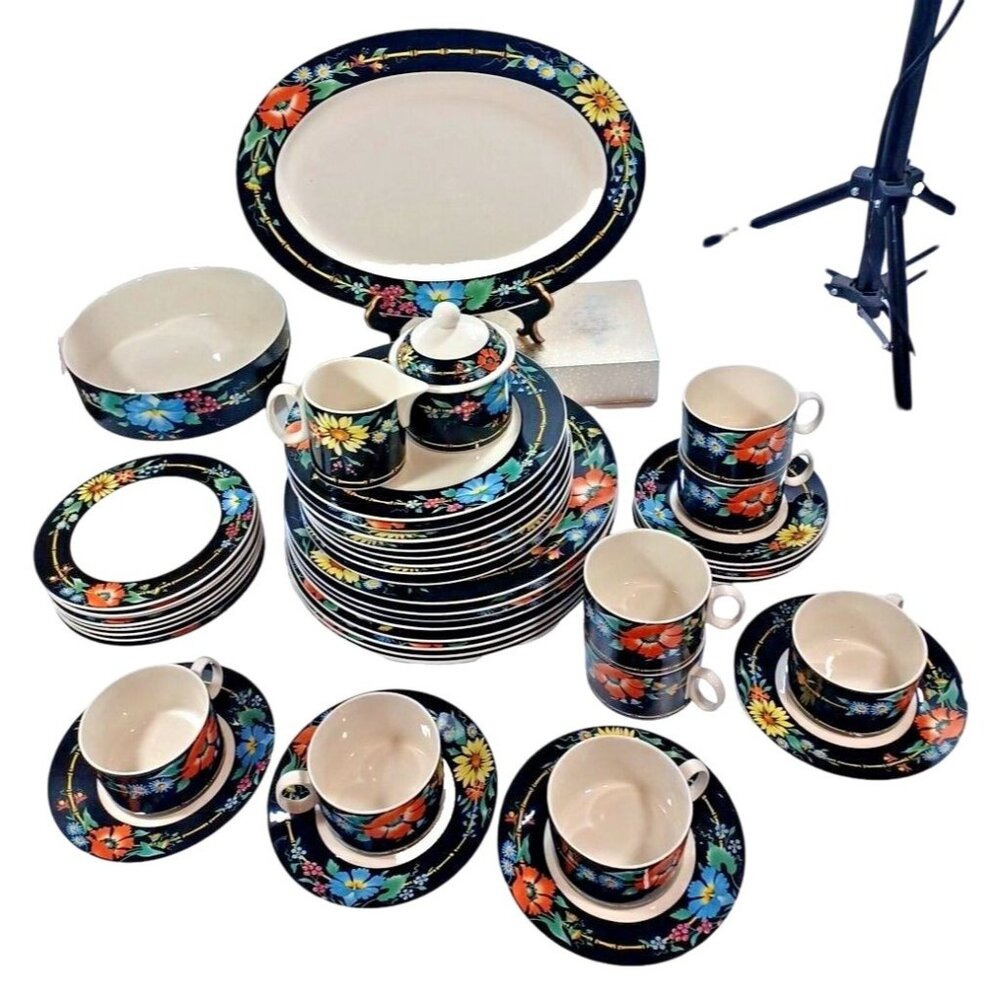4 Vintage Villeroy & Boch Xenia Luxembourg Porcelain Tea Cup and Saucer Sets - Picture 4 of 6